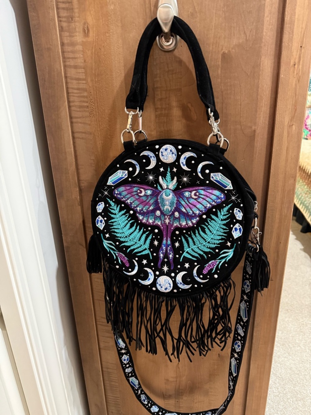Restyle Enchanted Forest Round Bag with fringe